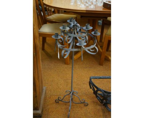 Wrought iron floor standing candle stick 