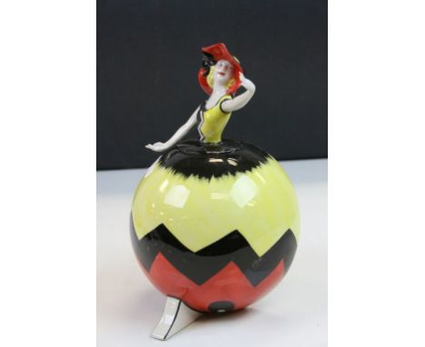 Lorna Bailey ceramic lidded pot, modelled as an Art Deco Lady with COA, limited to 75 and numbered 11