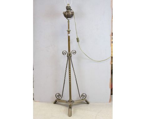 Victorian Brass Telescopic Standard Oil Lamp converted to Electric