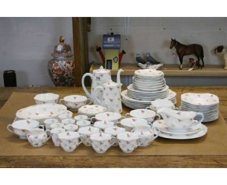 Extensive Shelley ceramic Tea &amp; Dinner service with Rose &amp; Bluebell pattern, approx 75 pieces in total