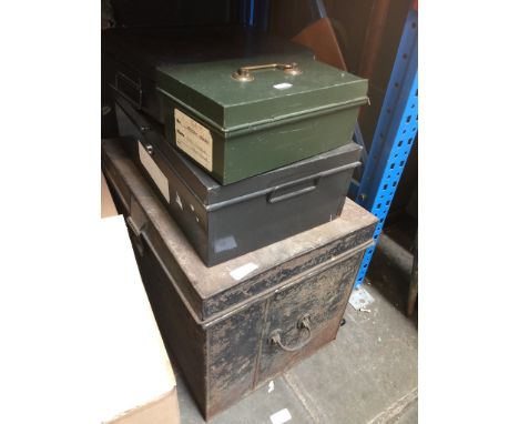 4 METAL BOXES & METAL TRUNK