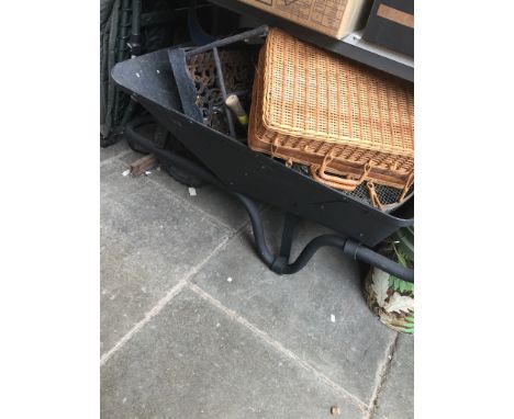 METAL WHEELBARROW WITH TOOLS