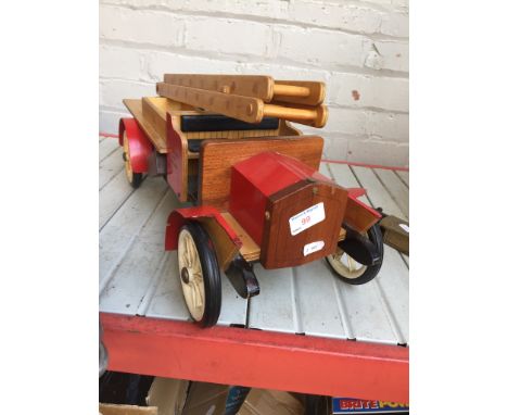 WOOD TOY FIRE ENGINE