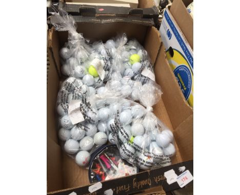 BOX OF 120 GOLF BALLS, DUNLOP, TITLEIST, GALLOWAY