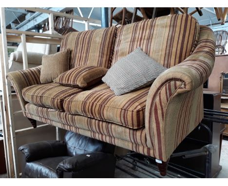 A PARKER KNOLL STRIPED 3 SEATER SOFA