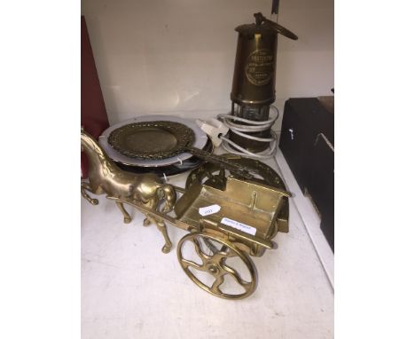 BRASSWARE AND A MINERS LAMP