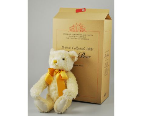 Steiff British Collectors Teddy Bear 2000, Champagne Plush, 40cm, limited edition of 4000, boxed.