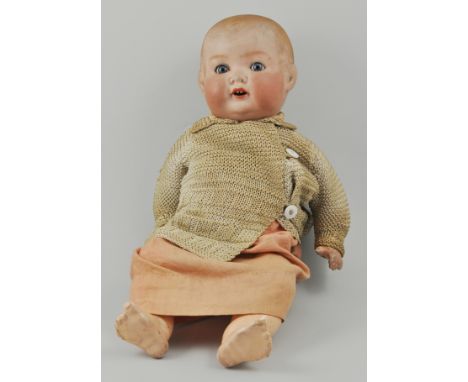 Armand Marseille German Bisque head baby doll, 4½K, rolling eyes, open mouth, painted features, jointed composition body, 42c