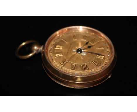 John Forrest London, Victorian Open Faced Chronometer Pocket Watch, Gilt Engraved Dial, Roman Numerals With Center Seconds, 5