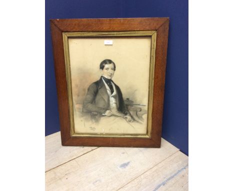 Pastel portrait of a gentleman, framed and glazed, signed and dated 1844