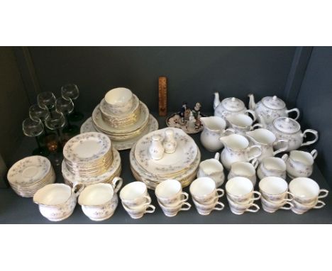 Duchess 'Tranquillity' 9 place dinner service and tea service, Goss candle snuffer, pair of Capodimonte fruit sellers &amp; s