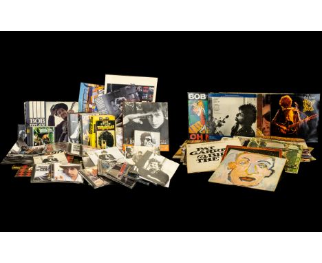 Bob Dylan Interest - Large Collection of Albums &amp; Collectibles.  More than 30 Bob Dylan albums, over 20 CDs, and various 