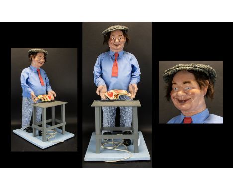 Advertising Automaton Interest Shop Display Mechanical Figure Mid 20th Century animated display model in the form of a butche