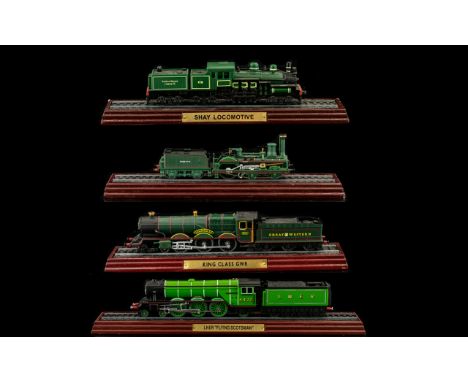 Four Model Train Engines comprising 1. LNER 'Flying Scotsman', 2.'The Crampton', 3. 'SHAY' locomotive and 4. King Class GWR. 