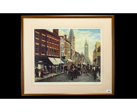 Tom Dodson 1910 - 1991 Ltd and Numbered Edition Colour Print - Titled ' Fishergate Preston ' Signed by the Artist to Bottom R