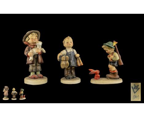 Hummel Early Figure ( 3 ) In Total. 1/ Little Cobbler. 2/ Boy Shepherd. 3/ Little Boy with Rabbit. Please See Photos. 2 Figur