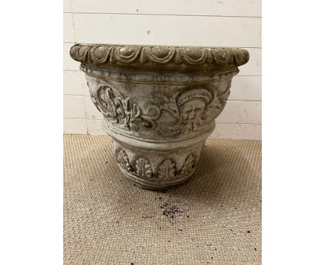 A garden planter with swags and foliage (H49cm Dia60cm)