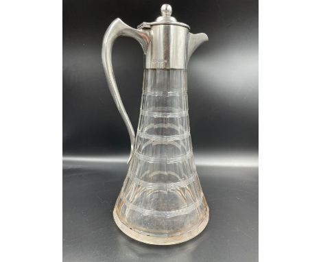 A silver mounted claret jug, hallmarked and by Mappin &amp; Webb