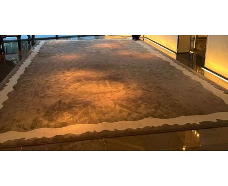 A Tai Ping exceptional handcrafted Rug 75% wool &amp; 25 % silk  4.81M x 8.1M Light grey/med grey 