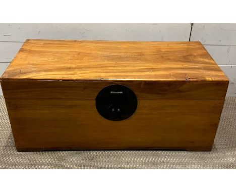 A hardwood camphor trunk (H40cm W95cm D44cm)