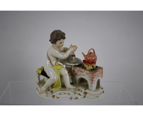 Meissen "Allegory - The Fire"&nbsp;from a series "The Four Elements", designed by Johann Joachim K&auml;ndler in 1770, underg