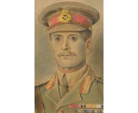 H. Geoghegan (19thC/20thC). Head and shoulders portrait of an army officer, pastel, signed and dated 1922, 64cm x 48cm.