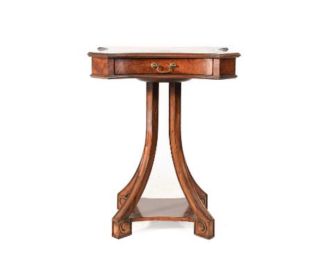 The Windsor Collection: A Reproduction Walnut and Burr Walnut Games-Top Occasional Table, modern, of quatrefoil shaped form, 