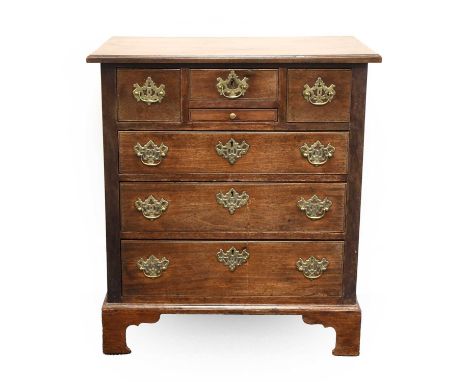 A George III Mahogany Straight Front Chest of Drawers, of attractive proportions, the moulded top above three short and one n