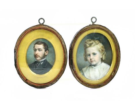 English School (mid 19th century): Portrait Miniature of a Gentleman, bust length, wearing a white collar, black tie and jack