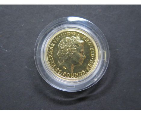 A 1/4 oz fine gold 2001 Britannia £25 coin - approx 8.7 grams