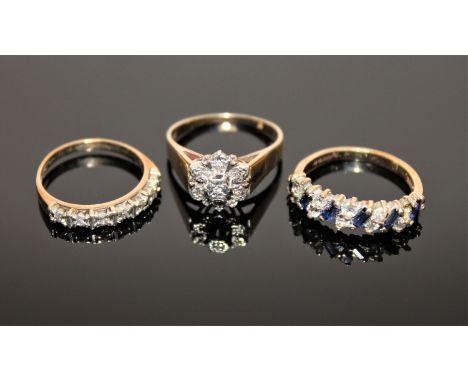 Three gold dress rings