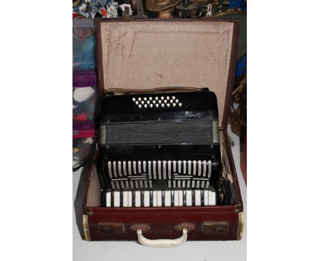 A cased piano accordion