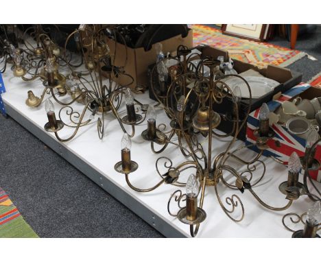 Seven antique style metal light fittings 