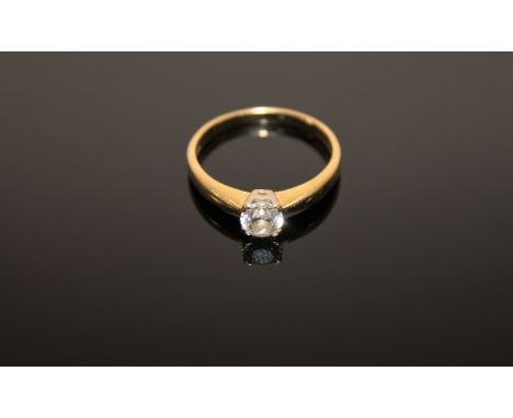 An 18ct gold solitaire diamond ring, the brilliant cut stone weighing an estimated 0.6 carat, size P/Q