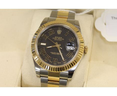 A fine Gents Stainless Steel and 18ct Gold Rolex Oyster Perpetual Datejust II Automatic Calendar Wristwatch, model 116333, on