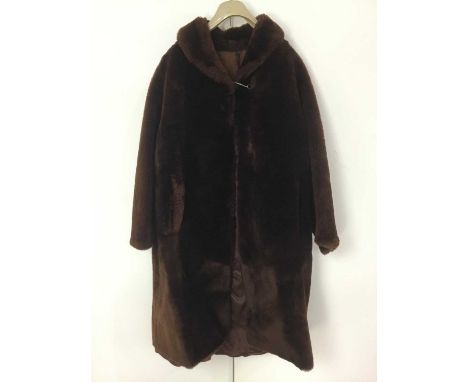 FAUX FUR COAT AND JACKET, in dark and light brown Qty: 2