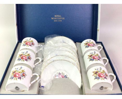 ROYAL WORCESTER SET OF SIC CUPS AND SAUCERS, in original box