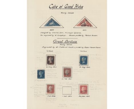 GREAT BRITAIN STAMPS : 1840 to 1970 mint and used in Green Springback album, including 4 margin Penny Black, 1840 2d Blue, Pe