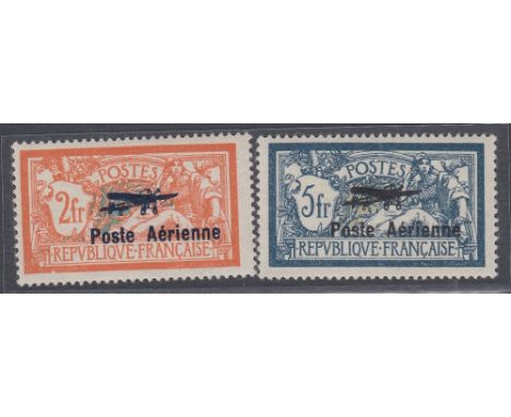 STAMPS FRANCE 1927 Air, First International Display of Aviation &amp; Navigation, fine lightly M/M pair, SG 455-56. Cat £600