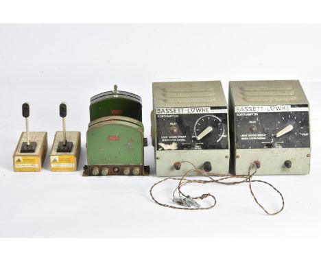 Bassett-Lowke 0 Gauge (or larger) Transformer/Controllers and Light Signals, two Bassett-Lowke mains transformer-controller u
