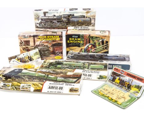 Airfix OO Gauge and Other Unmade Steam Locomotive and Static Steam Kits, boxed examples, R403 (2) BR Mogul, R402 Harrow, R501