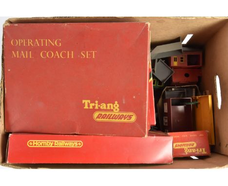 Early Tri-ang 00 Gauge Buildings and Accessories Standard and Series 3 Track and Points, including, R233 Mail Coach Set (part
