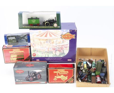 Lledo 00 Gauge Showman's Steam Wagon and Carousel Trackside and Oxford Vehicles various unboxed Vehicles and Accessories and 