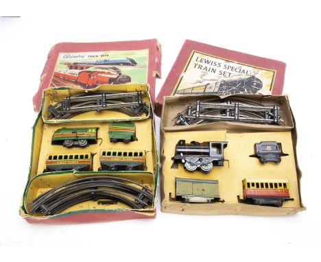 Brimtoy for Lewis's and  Brimtoy Clockwork Train Sets, Lewis's No 398 set, comprising BR black 67000 0-4-0 Loco and Tender, o