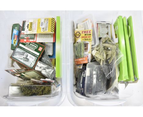 OO Gauge Trackside Accessories, various items includes packaged/boxed, PECO LK-20X Overall Roof kit, 5137 Maudsley Bus kit, S