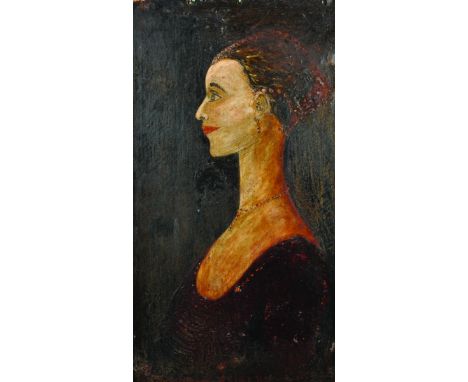 English School. A Portrait of Lady Mary Wortley Montague, of Essex Hall, Essex, Oil on Paper laid down, Indistinctly Signed a