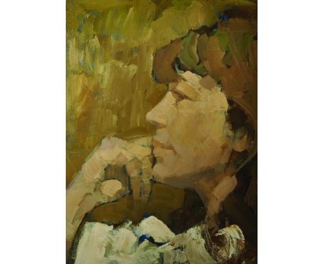 Albert Herbert (1925-2008) British. Portrait of Nanette Newman, Oil on Artists Board, 30" x 22".