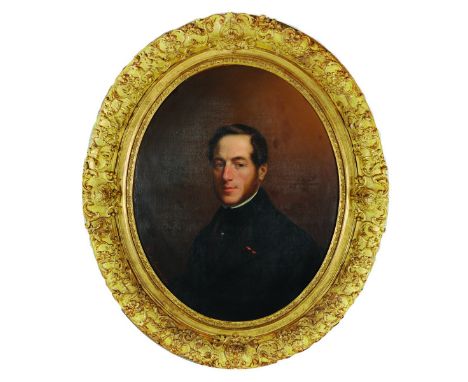 Horacio de Manara (1804-   ) Italian. Portrait of the Marquis de la Tour Balleroy, Oil on Canvas, Signed and Dated 1842, and 