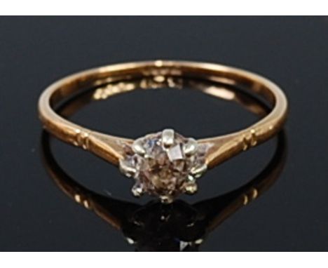 An 18ct gold diamond solitaire ring, the claw set old cut diamond weighing approx 0.5ct, 1.6g, size P 