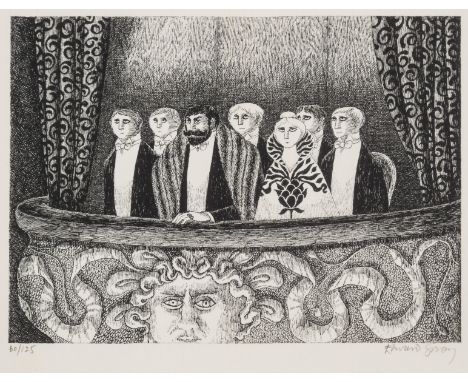 Edward Gorey (1925-2000)The Balcony, from The Blue AspicLithograph, 1968, signed in pencil, numbered from the edition of 125,